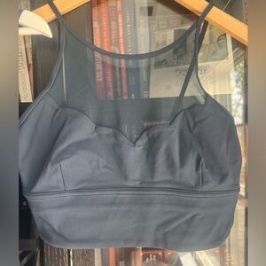 True Navy Scalloped Mesh Bralette & Tanks